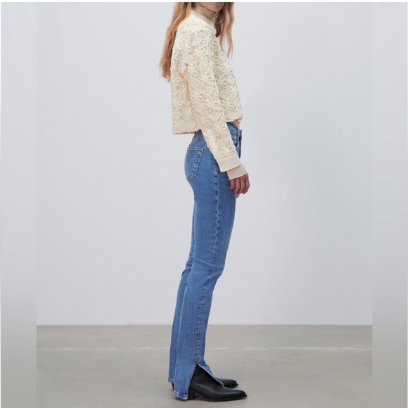 Zara Straight Leg Jeans with Side Splits Sz. 6 - Picture 3 of 10